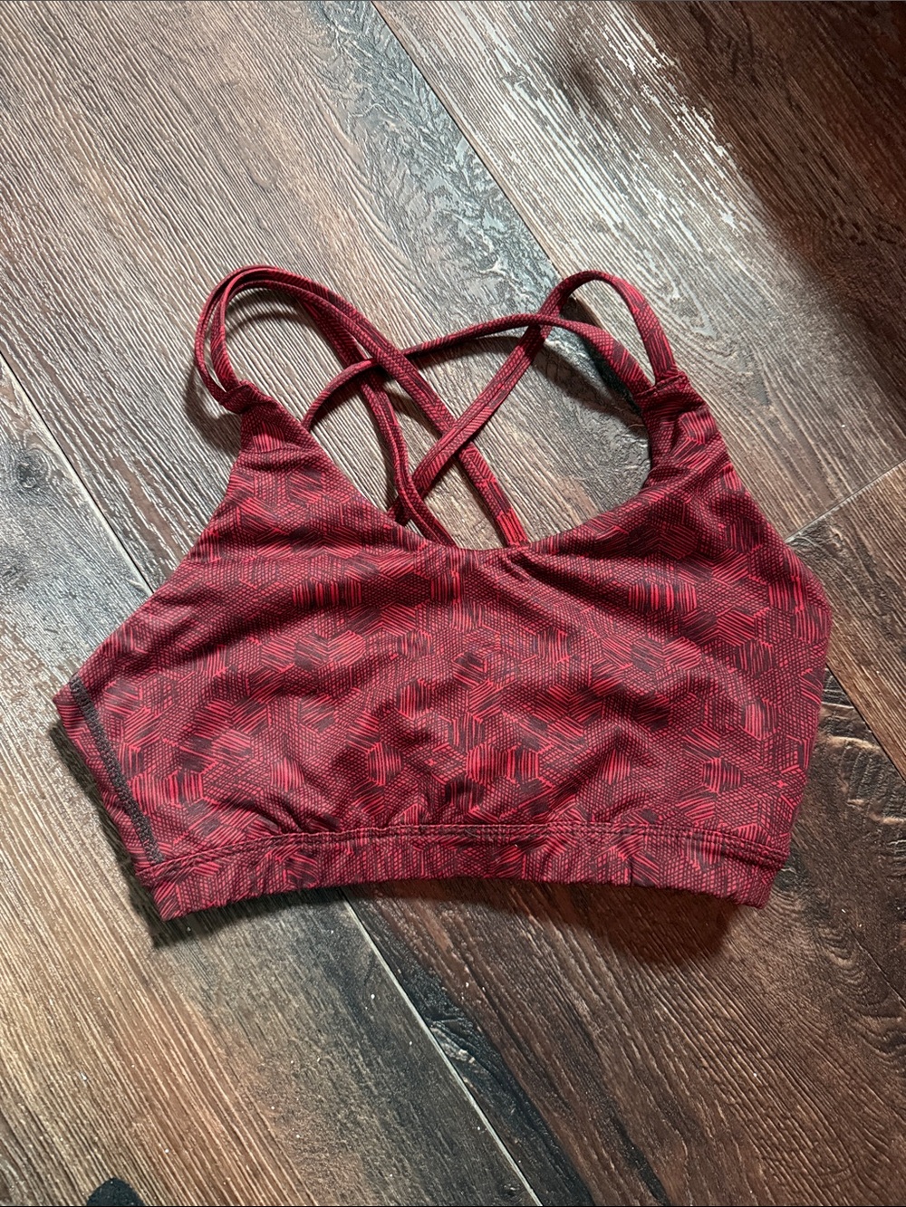 Asics Burgundy Red Crisscross Strappy Sports Bra